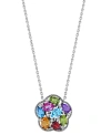EFFY COLLECTION EFFY MULTI-GEMSTONE FLOWER 18" PENDANT NECKLACE (5-1/6 CT. T.W.) IN STERLING SILVER