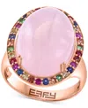 Effy Collection Effy Multi-gemstone Halo Ring (12-1/5 Ct. T.w.) In 14k Rose Gold In Multi Gemstone