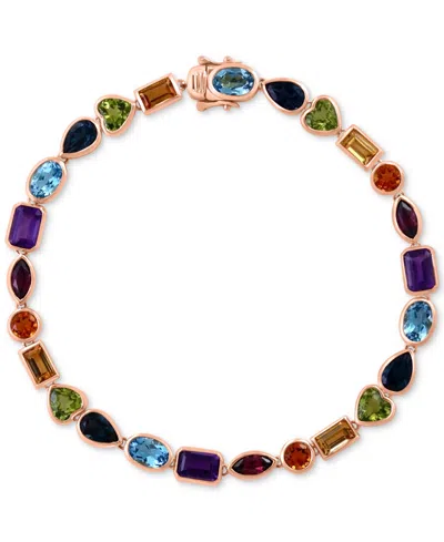 Effy Collection Effy Multi-gemstone Mixed Cut Tennis Bracelet (10-5/8 Ct. T.w.) In 14k Gold In Yellow Gold