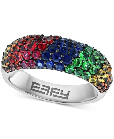 Effy Collection Effy Multi-gemstone Pave Cluster Ring (2-5/8 Ct. T.w.) In Sterling Silver