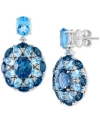 Effy Collection Effy Multi-topaz Cluster Drop Earrings (15-1/10 Ct. T.w.) In Sterling Silver In Sterling Silver
