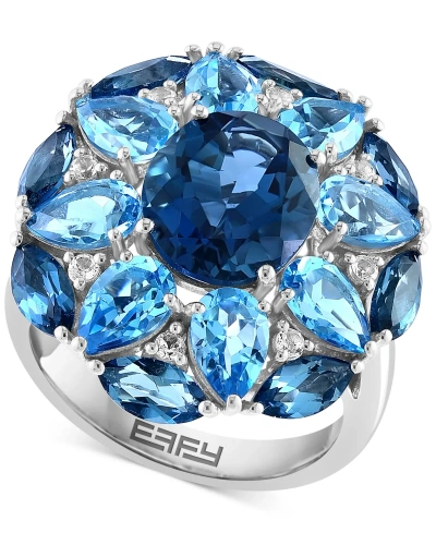 Effy Collection Effy Multi-topaz Flower Cluster Ring (11-1/4 Ct. T.w.) In Sterling Silver