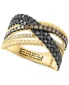 Effy Collection Effy Multicolor Diamond Crossover Statement Ring (1 Ct. T.w.) In 14k Gold In Yellow Gold