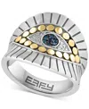 Effy Collection Effy Multicolor Diamond Evil Eye Ring (1/10 Ct. T.w.) In Sterling Silver & 18k Gold-plate In Multi