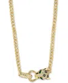 EFFY COLLECTION EFFY MULTICOLOR DIAMOND (X CT. T.W.) & EMERALD (1/20 CT. T.W.) PANTHER HEAD 17" STATEMENT NECKLACE