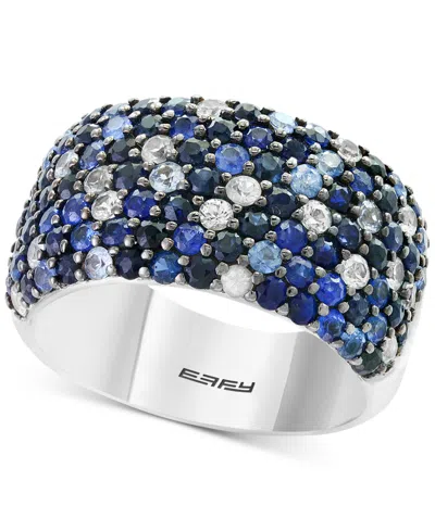 Effy Collection Effy Multicolor Sapphire Ring (3-5/8 Ct. T.w.) In Sterling Silver In Blue