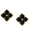 Effy Collection Effy Onyx & Diamond Accent Fancy Stud Earrings In 14k Gold In Gold