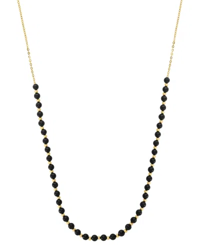 Effy Collection Effy Onyx & Polished Bead Collar Necklace In 14k Gold, 18" +1" Extender