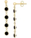 Effy Collection Effy Onyx Bezel Linear Chain Drop Earrings In 14k Gold In Yellow Gold