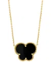 Effy Collection Effy Onyx Butterfly Silhouette 18" Pendant Necklace In 14k Gold In Gold