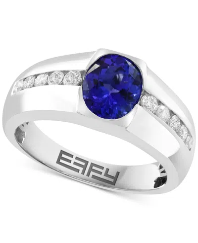 Effy Collection Effy Oval Tanzanite & Diamond Ring In 14k White Gold