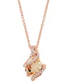 Effy Collection Effy Pear-shape Morganite (1-3/4 Ct. T.w.) & Diamond (1/10 Ct. T.w.) 18" Pendant Necklace In 14k Ros In Morganite