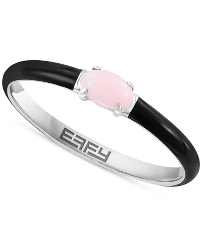 Effy Collection Effy Pink Opal (1/6 Ct. T.w.) & Enamel Ring In Sterling Silver (also Available In Amethyst, Garnet, 