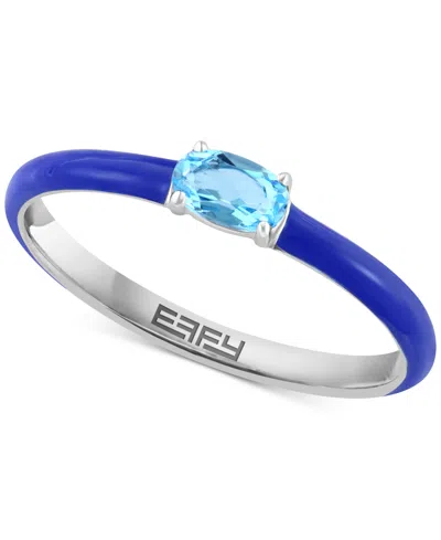 Effy Collection Effy Pink Opal (1/6 Ct. T.w.) & Enamel Ring In Sterling Silver (also Available In Amethyst, Garnet, In Blue Topaz