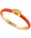 Effy Collection Effy Pink Opal (1/6 Ct. T.w.) & Enamel Ring In Sterling Silver (also Available In Amethyst, Garnet, In Citrine