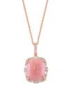 Effy Collection Effy Pink Opal (4-1/2 Ct. T.w.) & Diamond (1/5 Ct. T.w.) 18" Pendant Necklace In 14k Rose Gold In Pink Opal