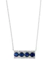 Effy Collection Effy Pink Sapphire (1-1/2 Ct. T.w.), White Sapphire (1/20 Ct.t.w.) & Diamond (1/3 Ct. T.w.) Bar 18" In White Gold