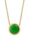 Effy Collection Effy Round Gemstone 18" Pendant Necklace In 14k Gold Plated Silver In Jade