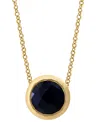 Effy Collection Effy Round Gemstone 18" Pendant Necklace In 14k Gold Plated Silver In Onyx