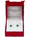 Effy Collection Effy Sapphire (1-1/6 Ct. T.w.) & Diamond (1/6 Ct. T.w.) Halo Stud Earrings In 14k White Gold Or Two In Emerald,white Gold