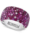 Effy Collection Effy Ruby (1-5/8 Ct. T.w.) & Pink Sapphire (1-1/2 Ct. T.w.) Ombre Wide Width Ring In Sterling Silver In Purple