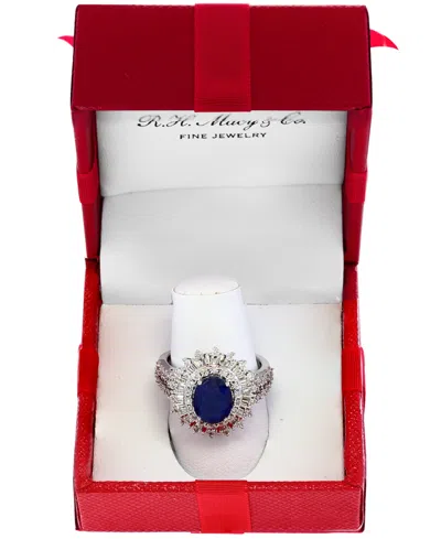 Effy Collection Effy Ruby (1-7/8 Ct. T.w.) & Diamond (1/4 Ct. T.w.) Halo Statement Ring In 14k White Gold (also In S In Blue
