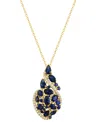 Effy Collection Effy Ruby (3-1/4 Ct. T.w.) & Diamond (1/6 Ct. T.w.) Swirl 18" Pendant Necklace In 14k Gold In Sapphire