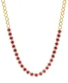 Effy Collection Effy Ruby (4-7/8 Ct. T.w.) & Diamond (1-3/8 Ct. T.w.) Halo 17-1/2" Collar Necklace In 14k Gold