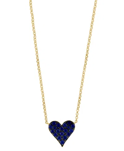 Effy Collection Effy Ruby Pave Heart 18" Pendant Necklace (3/8 Ct. T.w.) In 14k Rose Gold (also Available In Sapphir In Sapphire
