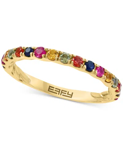 Effy Collection Effy Ruby Stack Band (1/2 Ct. T.w.) In 14k Rose Gold-plated Sterling Silver (also Available In Emera In Multi Sapphire