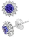 Effy Collection Effy Sapphire (1-1/6 Ct. T.w.) & Diamond (1/6 Ct. T.w.) Halo Stud Earrings In 14k White Gold Or Two 