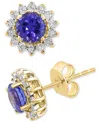 Effy Collection Effy Sapphire (1-1/6 Ct. T.w.) & Diamond (1/6 Ct. T.w.) Halo Stud Earrings In 14k White Gold Or Two 
