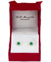 Effy Collection Effy Sapphire (1-1/6 Ct. T.w.) & Diamond (1/6 Ct. T.w.) Halo Stud Earrings In 14k White Gold Or Two In Emerald,two Tone Gold