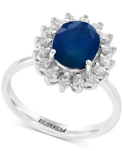 Effy Collection Effy Sapphire (1-7/8 Ct. T.w.) & Diamond (3/8 Ct. T.w.) Halo Ring In 14k Gold (also Available In Eme In White Gold Sapphire