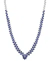 Effy Collection Effy Sapphire (12-1/5 Ct. T.w.) & Diamond (1/2 Ct. T.w.) V-shape 18" Collar Necklace In 14k White Go In Sapphire