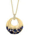 Effy Collection Effy Sapphire (2-1/3 Ct. T.w.) & Diamond (1/6 Ct. T.w.) 18" Pendant Necklace In 14k Yellow Gold