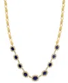 Effy Collection Effy Sapphire (6-3/4 Ct. T.w.) & Diamond (2-1/10 Ct. T.w.) Graduated Halo 18" Collar Necklace In 14k In Sapphire