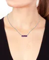 Effy Collection Effy Sapphire Bar 16" Pendant Necklace (9/10 Ct. T.w.) In Sterling Silver In Ruby  Pink Sapphire