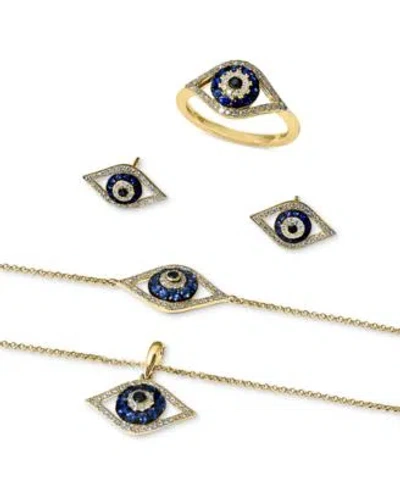 Effy Collection Effy Sapphire Diamond Evil Eye Jewelry Collection In 14k Gold In Sapphire,yellow Gold