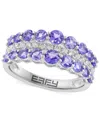 Effy Collection Effy Tanzanite (1-5/8 Ct. T.w.) & Diamond (1/5 Ct. T.w.) Band Ring In 14k White Gold