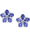 Effy Collection Effy Tanzanite (1-5/8 Ct. T.w.) & Diamond (1/8 Ct. T.w.) Flower Stud Earrings In 14k White Gold In Tanzanite