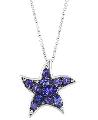 Effy Collection Effy Tanzanite (2-1/20 Ct. T.w.) & Diamond Accent Starfish 18" Pendant Necklace In Sterling Silver