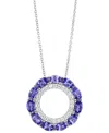 Effy Collection Effy Tanzanite (2-5/8 Ct. T.w.) & Diamond (1/3 Ct. T.w.) Circle Pendant 18"necklace In 14k White Gol In Tanzanite