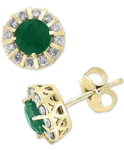Effy Collection Effy Tanzanite (7/8 Ct. T.w.) & Diamond (1/3 Ct. T.w.) Stud Earrings In 14k Gold (also Available In In Emerald,14k Yellow Gold