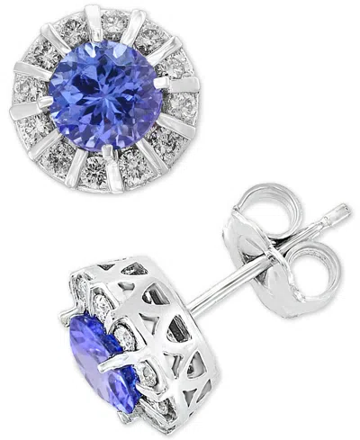 Effy Collection Effy Tanzanite (9/10 Ct. T.w.) & Diamond (1/3 Ct. T.w.) Stud Earrings In 14k White Or Yellow Gold (a In Multi