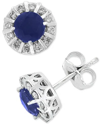 Effy Collection Effy Tanzanite (9/10 Ct. T.w.) & Diamond (1/3 Ct. T.w.) Stud Earrings In 14k White Or Yellow Gold (a In Multi