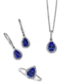 Effy Collection Effy Tanzanite Diamond Pear Halo Jewelry Collection In Sterling Silver In Sterling Silver