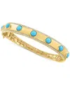Effy Collection Effy Turquoise & Diamond (1-1/4 Ct. T.w.) Bangle Bracelet In 14k Gold-plated Silver