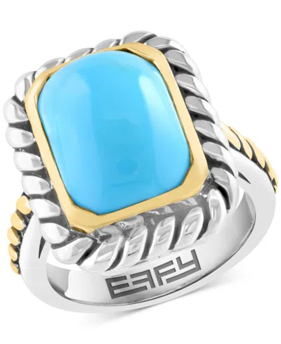 Effy Collection Effy Turquoise Statement Ring In 14k Gold Over Sterling Silver & Sterling Silver