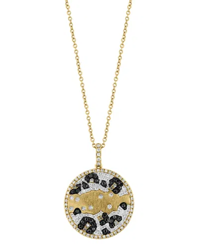 Effy Collection Effy White, Black & Espresso Diamond 18" Pendant Necklace (5/8 Ct. T.w.) In 14k Gold In Yellow Gol